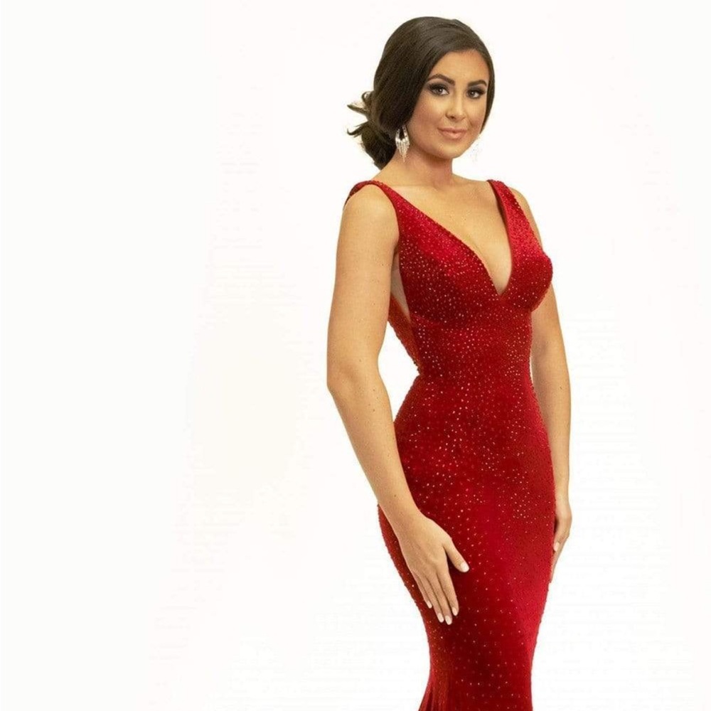 Johnathan Kayne - 2308 Fitted Trumpet Evening Dress Size 4